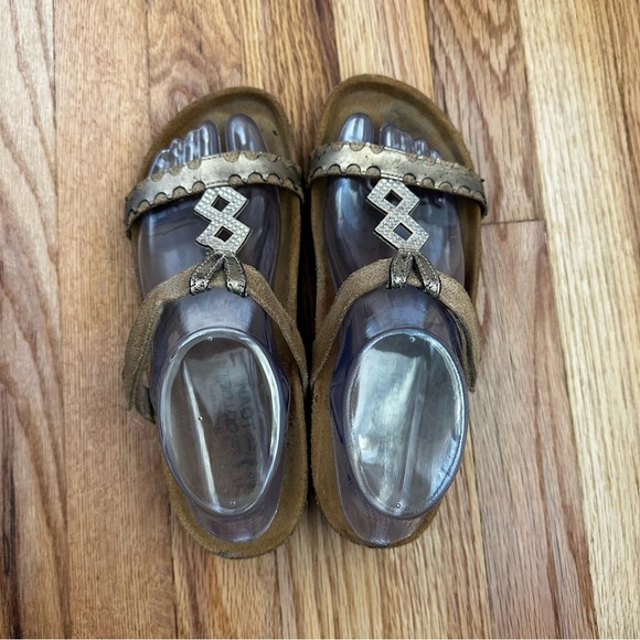 NAOT Aspen Silver Pewter Rhinestone Wedge Slide On Sandals Women’s Size 38 - Picture 3 of 11